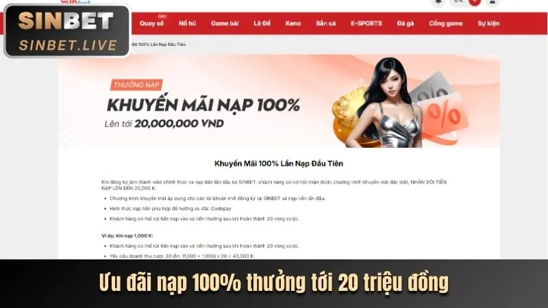 Thưởng nạp tiền hàng ngày cho slot game tại 1000win nhà cái